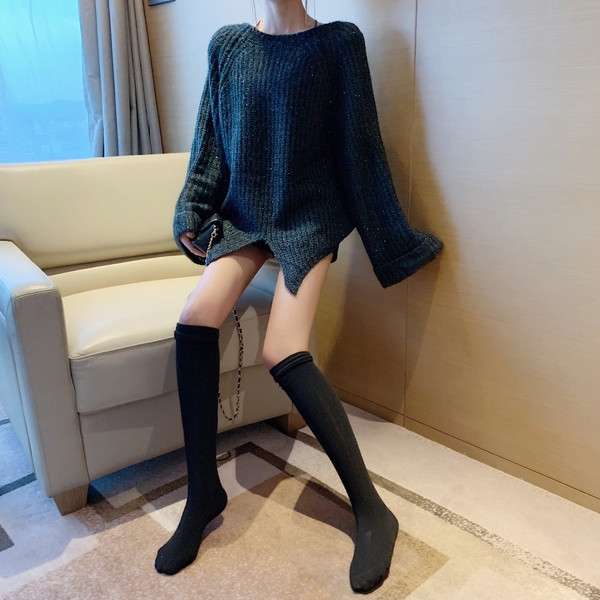 Modern női széles pulóver két színben