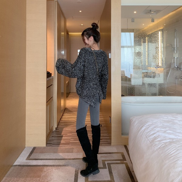 Modern női széles pulóver két színben