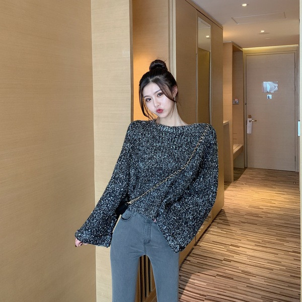 Modern női széles pulóver két színben