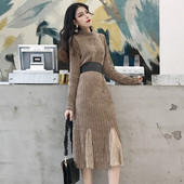 Modern női vastag ruha két színben