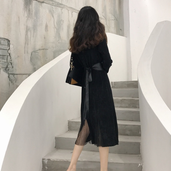 Modern női vastag ruha két színben