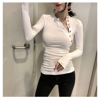 Aktuális női blúz oldalsó nyakkivágással, három színben