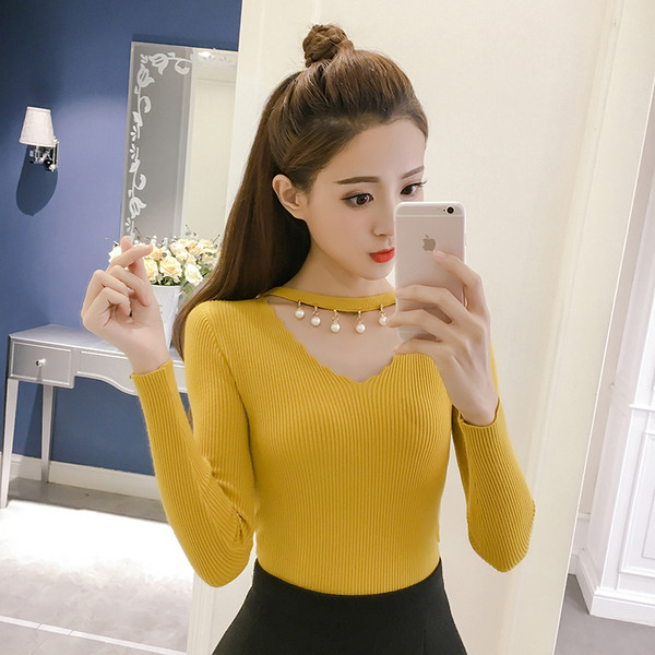 Női blúz Karcsú modell gyöngyökkel, három színben