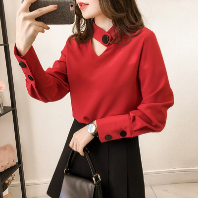 Stílusos női blúz több színben, hosszú ujjal