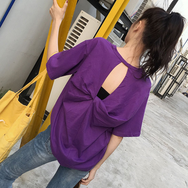 Alkalmi női póló érdekes hátrésszel több színben