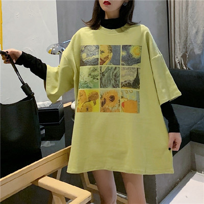 Alkalmi női póló két színben mintával