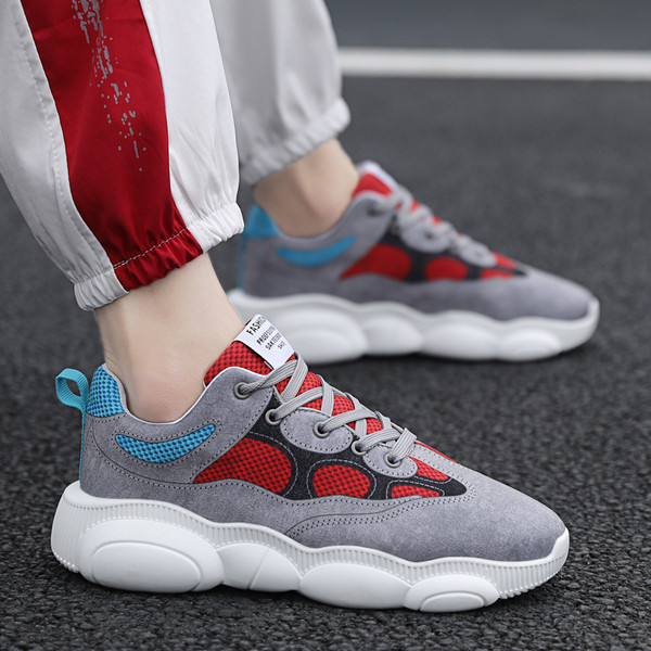 Ανδρικά αθλητικά  πάνινα παπούτσια με παχιά σόλα σε τρία χρώματα