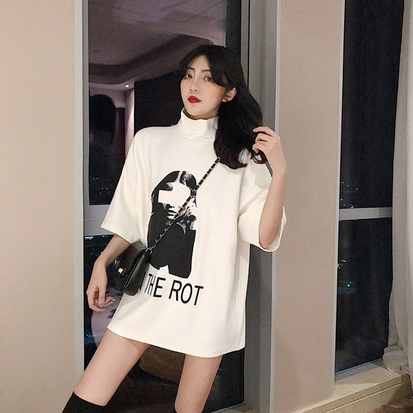 Stílusos női póló magas gallérral, három színben