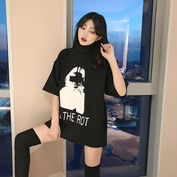 Stílusos női póló magas gallérral, három színben