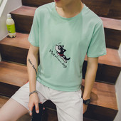 Férfi póló, rövid ujjú, négy színben nyomott mintával