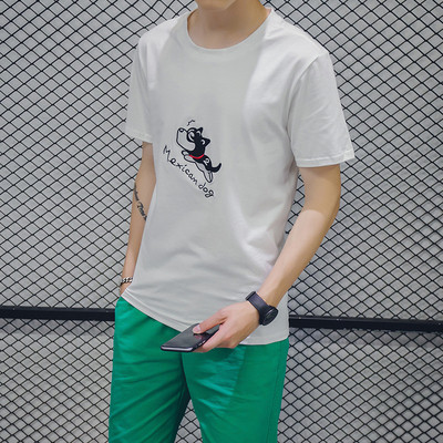 Férfi póló, rövid ujjú, négy színben nyomott mintával