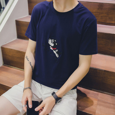 Férfi póló, rövid ujjú, négy színben nyomott mintával