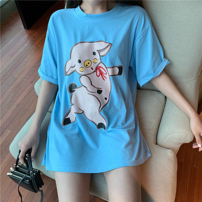 Alkalmi női póló kék rátéttel