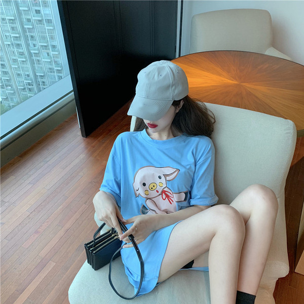 Alkalmi női póló kék rátéttel