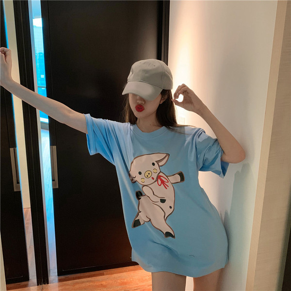 Alkalmi női póló kék rátéttel