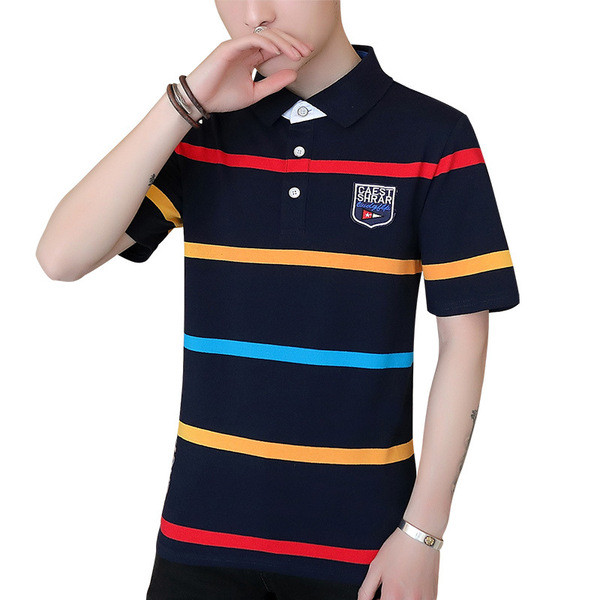 Férfi pólómodell Slim rövid ujjú gallérral, két színben