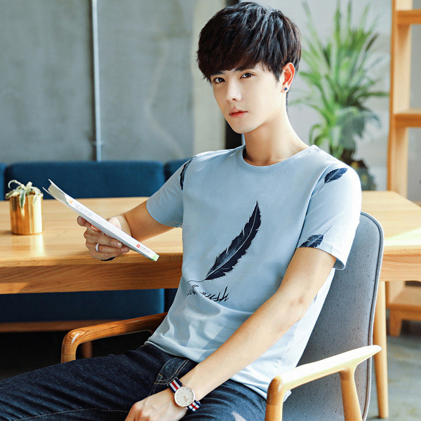 Modern férfi póló hat színben rátéttel