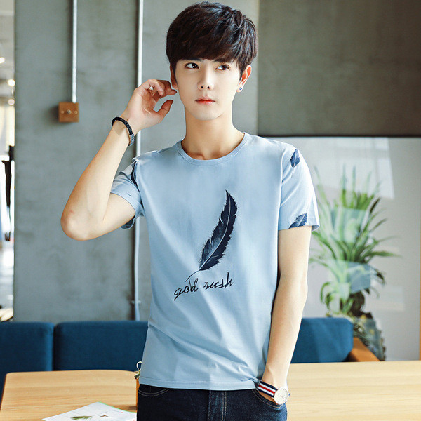 Modern férfi póló hat színben rátéttel