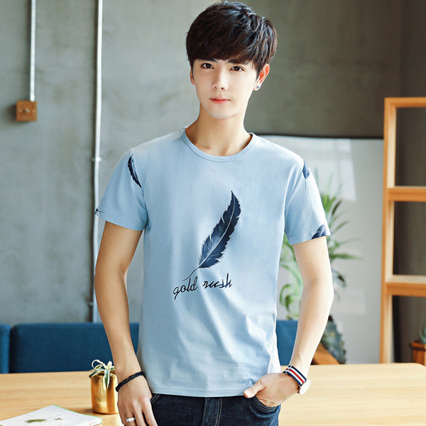 Modern férfi póló hat színben rátéttel