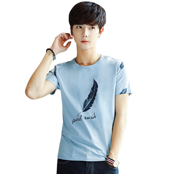 Modern férfi póló hat színben rátéttel