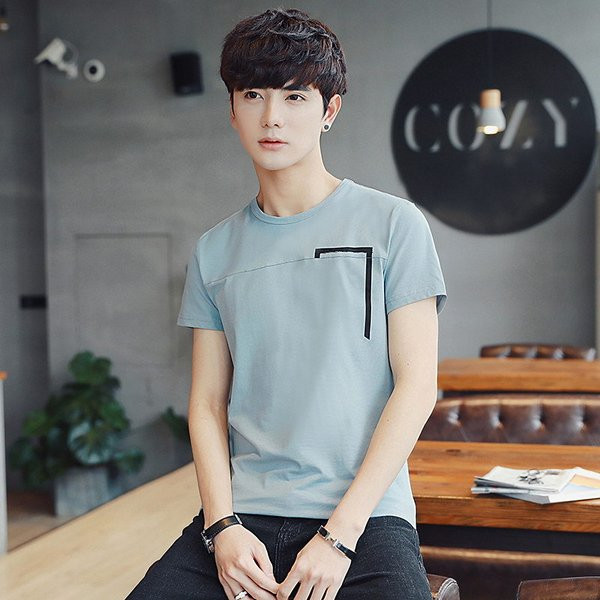 Alkalmi férfi rövid ujjú póló öt színben