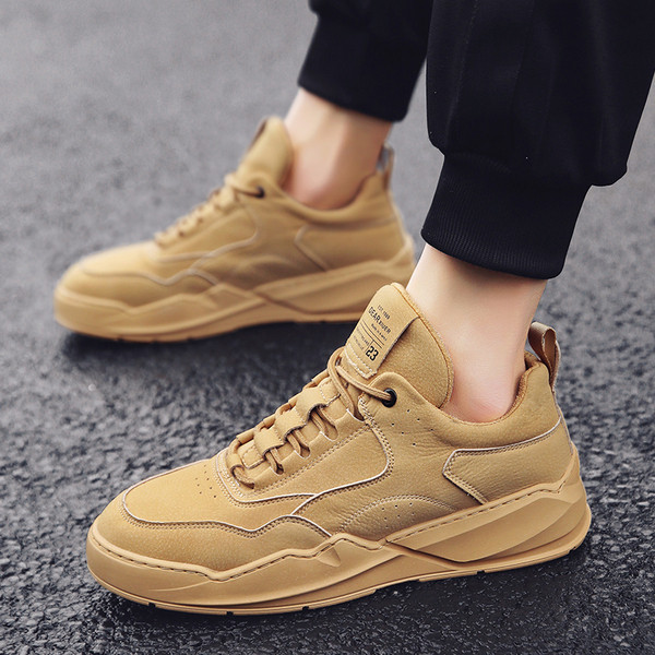 Sima férfi tornacipő modell fehér, barna és fekete színben