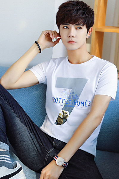 Modern férfi póló öt színben felirattal