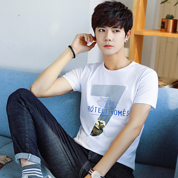 Modern férfi póló öt színben felirattal