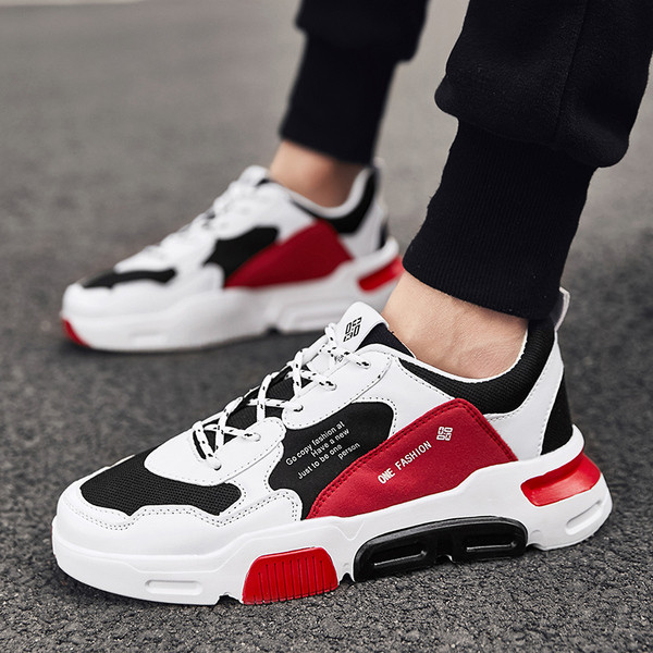 Férfi sport- és alkalmi tornacipő három színben fűzővel és felirattal