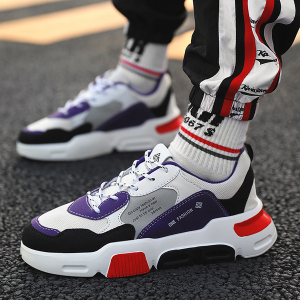 Férfi sport- és alkalmi tornacipő három színben fűzővel és felirattal