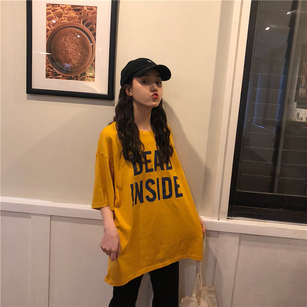 Női alkalmi póló két színben felirattal