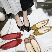 Női alkalmi cipő csatos díszítéssel négy színben