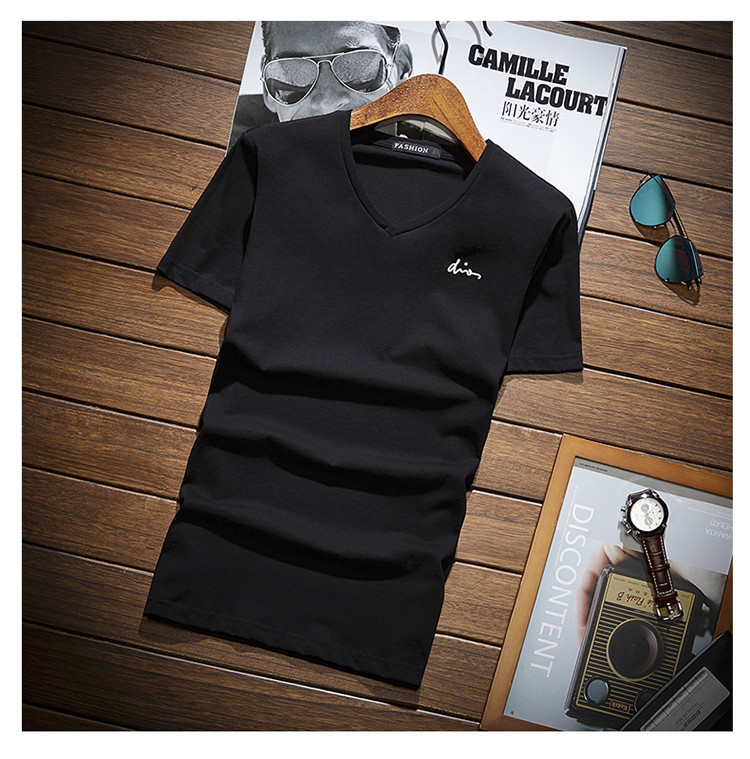 Alkalmi férfi póló V-nyakkal, három színben