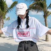 Női alkalmi póló cipzárral és felirattal