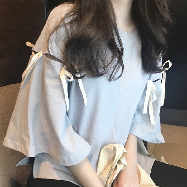 Tricou de dama modern cu maneci casual in doua culori