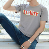 Férfi hétköznapi póló rövid ujjal és feliratokkal - négy színben