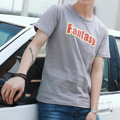 Férfi hétköznapi póló rövid ujjal és feliratokkal - négy színben