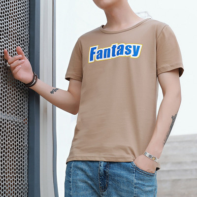 Férfi hétköznapi póló rövid ujjal és feliratokkal - négy színben