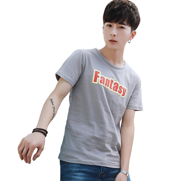 Férfi hétköznapi póló rövid ujjal és feliratokkal - négy színben