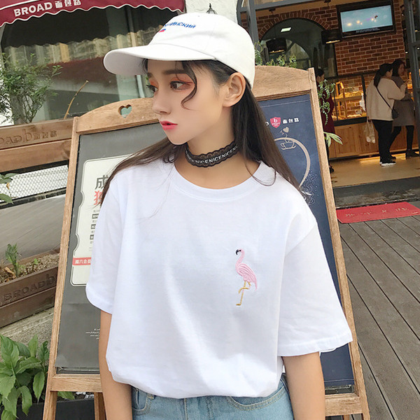 Női alkalmi póló két színben hímzéssel