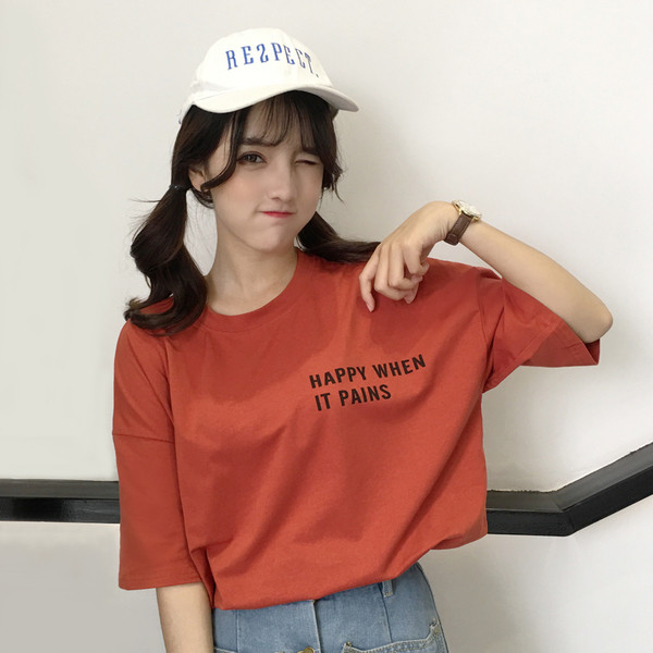 Egyszerű női póló három színben felirattal