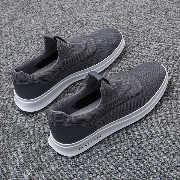 Új, fűző nélküli férfi tornacipő szürke, fekete és fehér színben