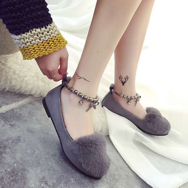 Női alkalmi cipő szürke és fekete pehelyszínnel