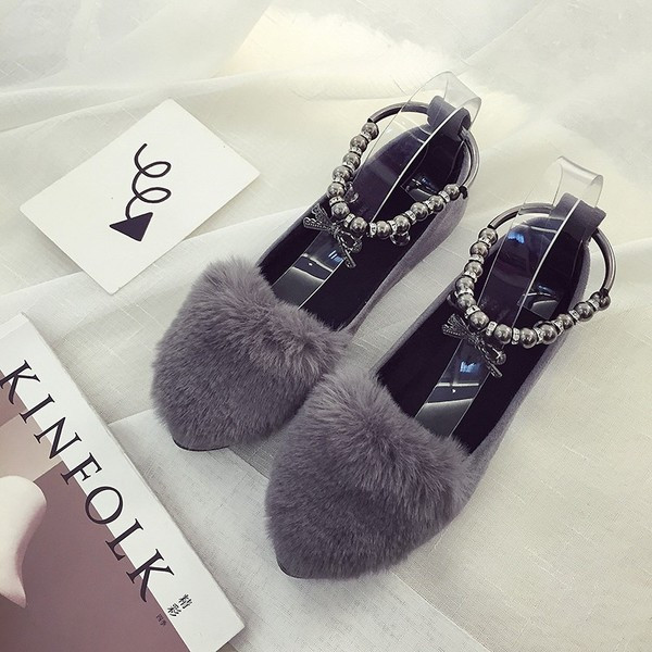 Női alkalmi cipő szürke és fekete pehelyszínnel