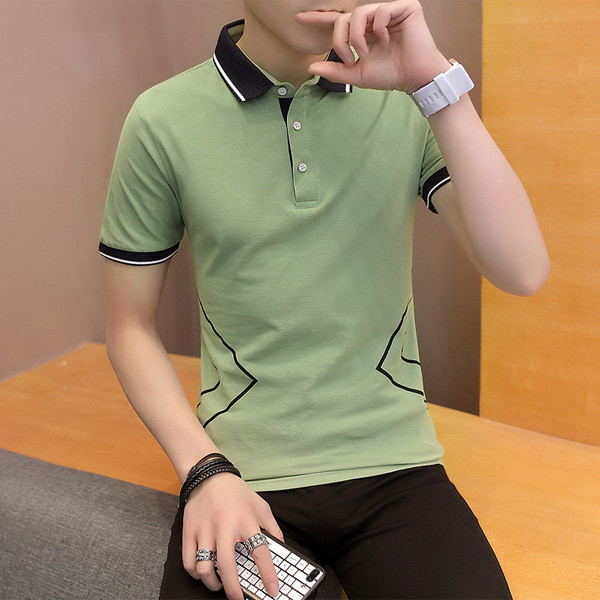 Modern férfi póló gallérral és gombokkal, három színben