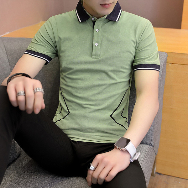 Modern férfi póló gallérral és gombokkal, három színben