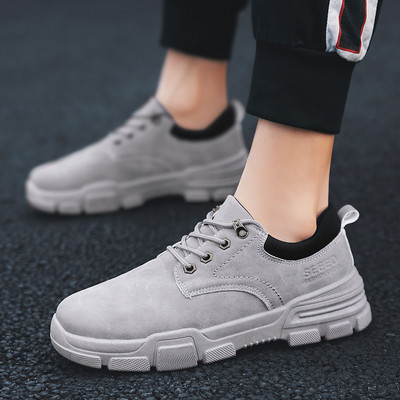 Új férfi alkalmi cipő szürke és krém színben, fűzővel