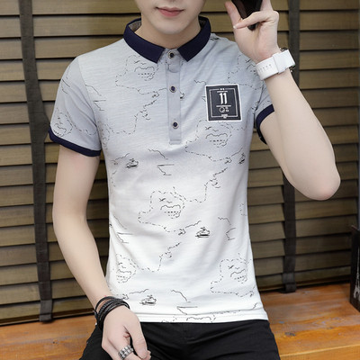 Modern férfi póló rövid ujjal és gallérral, két színben