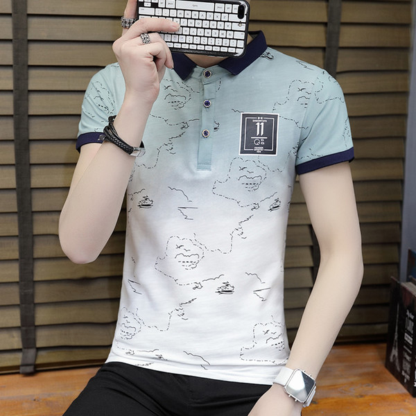 Modern férfi póló rövid ujjal és gallérral, két színben