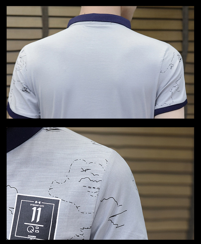 Modern férfi póló rövid ujjal és gallérral, két színben